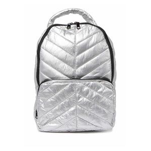 Urban Expressions Silver Quilt Back pack NWT